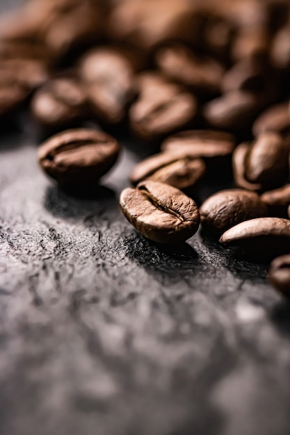 Kaffeebohnen Hintergrund geröstete Signaturbohne mit reichem Geschmack bestes Morgengetränk und Luxusmischung