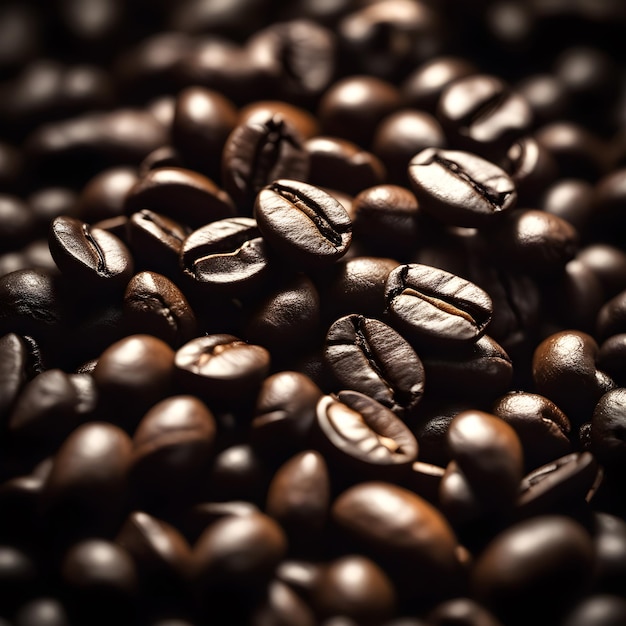 Foto kaffeebohnen sind auf einer weißen oberfläche verstreut generative ki