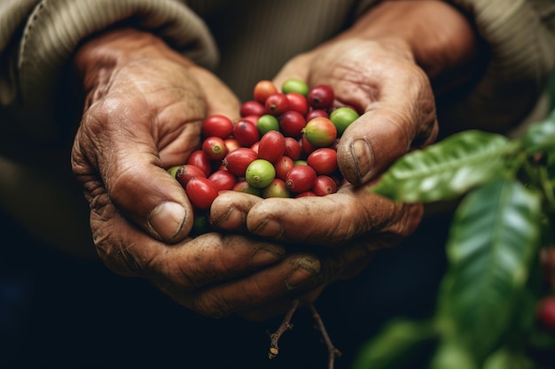 Kaffeebohnen werden von Hand gepflückt