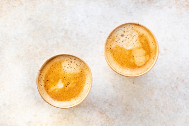 Kaffeegetränk Pappbecher Null Abfall heiße frische Einwegpause Mahlzeit