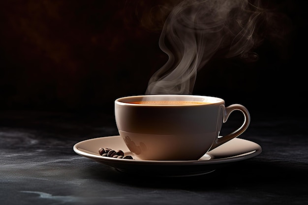 Kaffeekuppe mit Kaffeebohnen