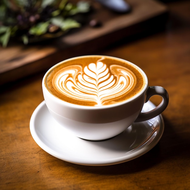 Kaffeekuppe mit Latte, erzeugt durch KI