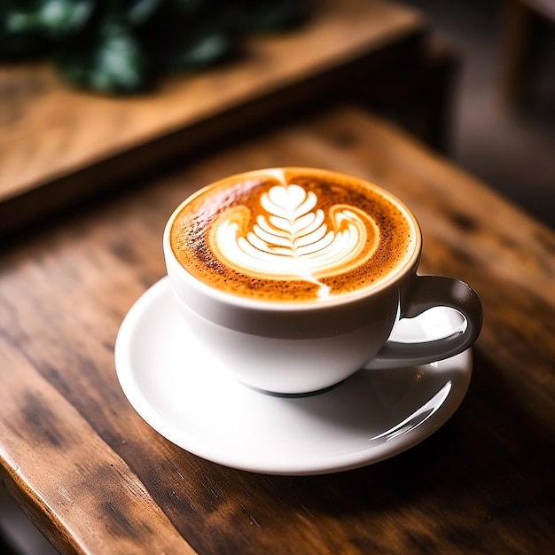 Kaffeekuppe mit Latte, erzeugt durch KI