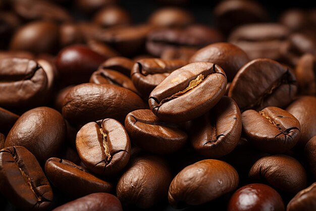 Kaffeeliebhaber träumen von einem Hintergrund voller aromatischer Kaffeebohnen