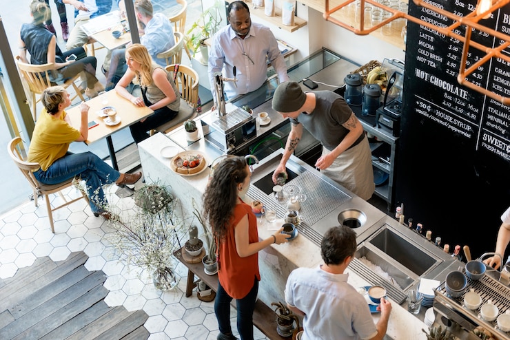 Foto kaffeestube-bar-gegencafe-restaurant-entspannungs-konzept