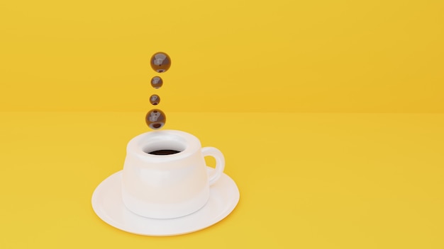 Foto kaffeetasse 3d-render-illustration