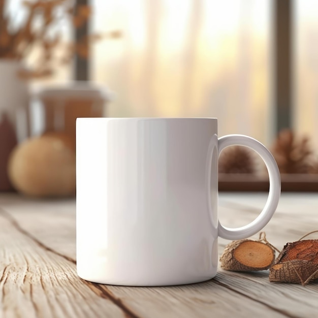 Kaffeetasse auf dem Holztisch Kaffeetasse auf Holzhintergrund