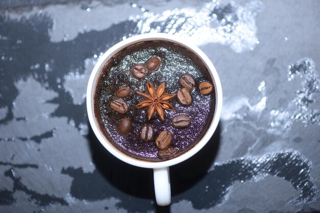 Foto kaffeetasse mit schwarzem kaffee