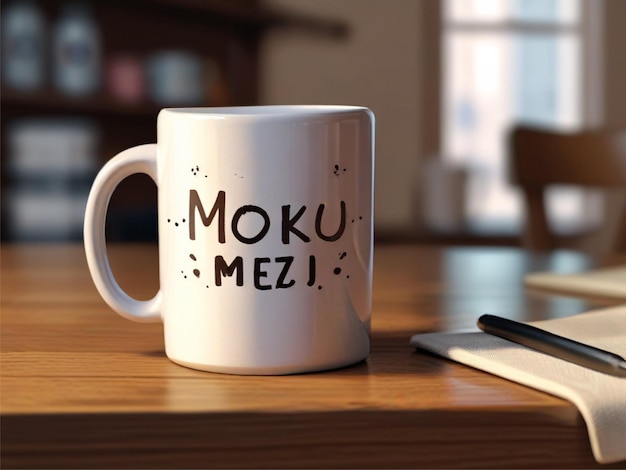 Kaffeetasse-Mockup auf einem Tisch