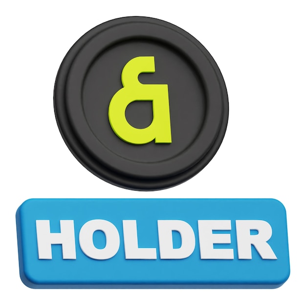 kaia crypto token 3d icon isolated on the white background