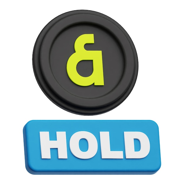 kaia crypto token 3d icon isolated on the white background