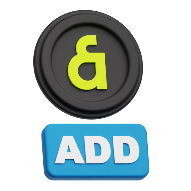 kaia crypto token 3d icon isolated on the white background