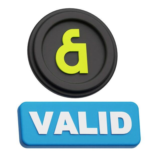 kaia crypto token 3d icon isolated on the white background