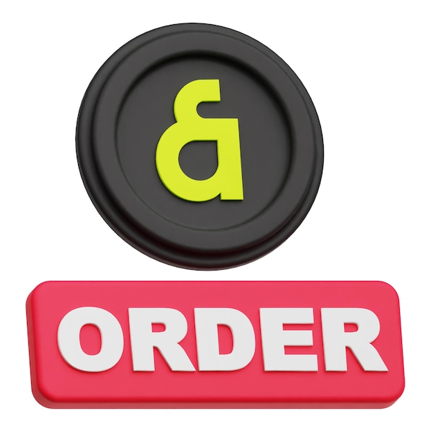 kaia crypto token 3d icon isolated on the white background