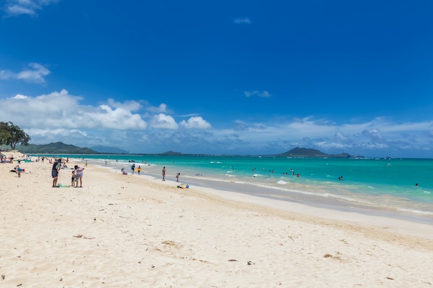 Kailua Strand mit schönem türkisfarbenem Wasser auf Oahu Insel, Hawaii