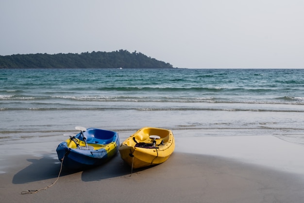 Foto kajak am strand