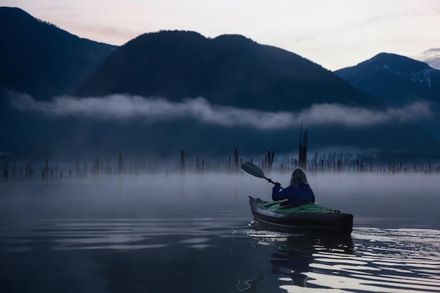 Kajakfahren in einem See