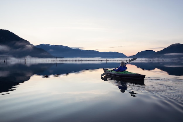 Kajakfahren in einem See