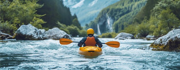 Kajakfahrer auf dem Fluss KI generiert