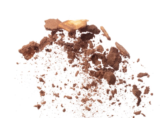 Foto kakaopulverfliegen in der luft kakaopulverfliegen explosion kakaopulver schokolade