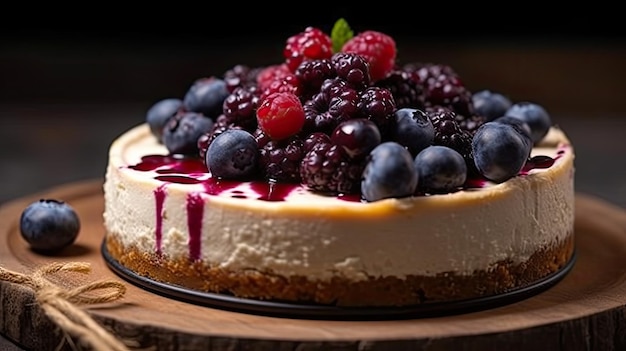 Kake Blaubeere Käse Kuchen Käse Kake Lizenzgebühren generative ai