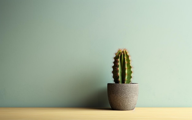 Kaktus auf einem Regal vor einem leeren Wandhintergrund