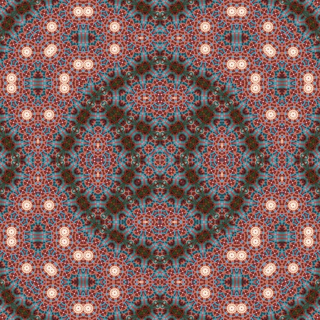 Kaleidoscopio de mandala cuadrada con patrón sin costuras