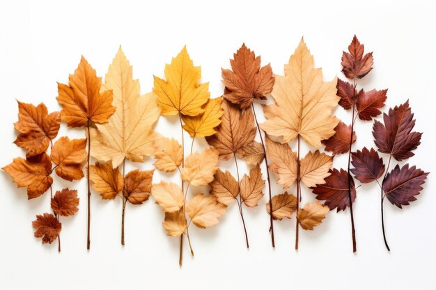 Kaleidoskop der Natur Ein Tanz mehrfarbiger Blätter auf reiner weißer Leinwand Auf einer weißen oder klaren Oberfläche PNG Transparenter Hintergrund