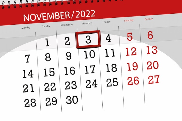 Kalender 2022 Frist Tag Monat Seite Organisator Datum November Donnerstag Nummer 3