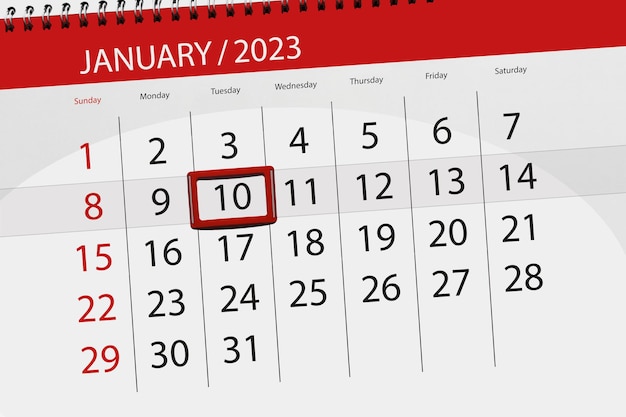 Kalender 2023 Frist Tag Monat Seite Organisator Datum Januar Dienstag Nummer 10