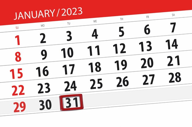 Kalender 2023 Frist Tag Monat Seite Organisator Datum Januar Dienstag Nummer 31