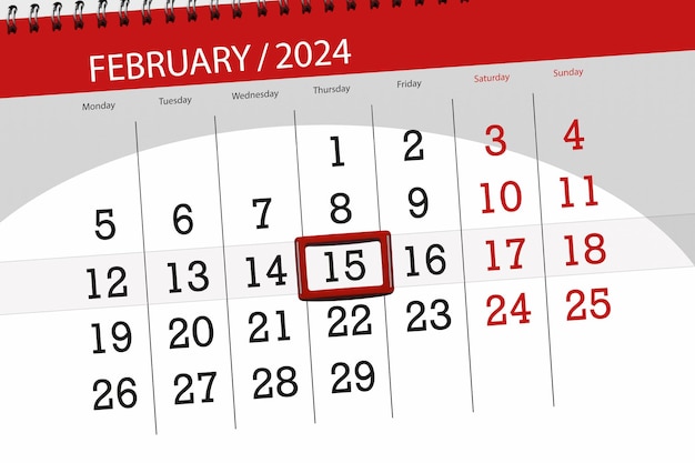 Kalender 2024 Frist Tag Monat Seite Organisator Datum Februar Donnerstag Nummer 15