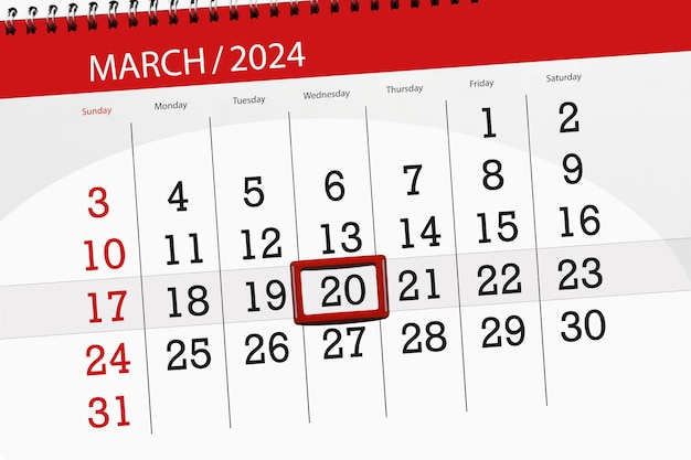 Kalender 2024 Frist Tag Monat Seite Organisator Datum März Mittwoch Nummer 20