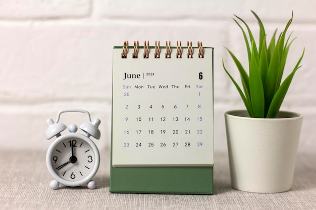 Kalender für Juni 2024 Schreibtischkalender für die Planung, Planung, Zuweisung, Organisation und Verwaltung jedes Datums