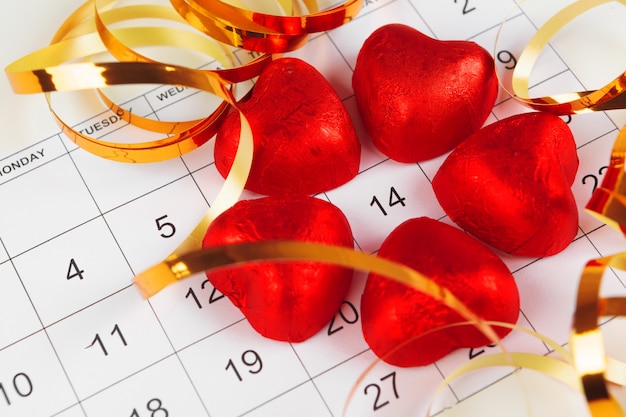 Kalender mit St. Valentine Datum