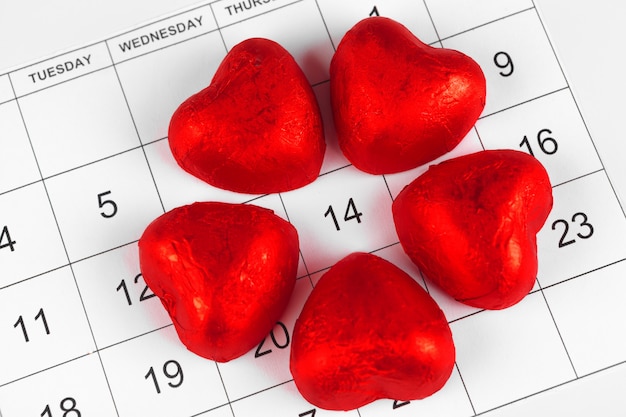 Kalender mit St. Valentine Datum