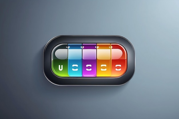 Kalender vierfarbiger Glasknopf ui ux Icon Glossy App Icon Logo Vektor