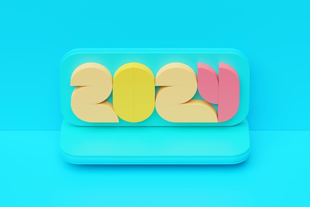 Kalenderkopfnummer 2024 auf blauem Hintergrund Frohes neues Jahr 2024 bunter Hintergrund