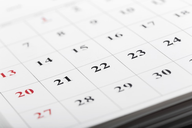 Kalenderseiten schließen herauf Geschäftszeitkonzept