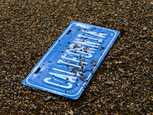 Kalifornien-Schild am Strand