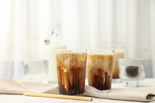 Kaltgetränk für erfrischenden Eiskaffee Frisches Sommergetränk