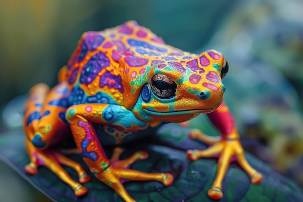 Foto kambo frog psychedelic trip cores vibrantes e alucinógenos anfíbios surrealistas