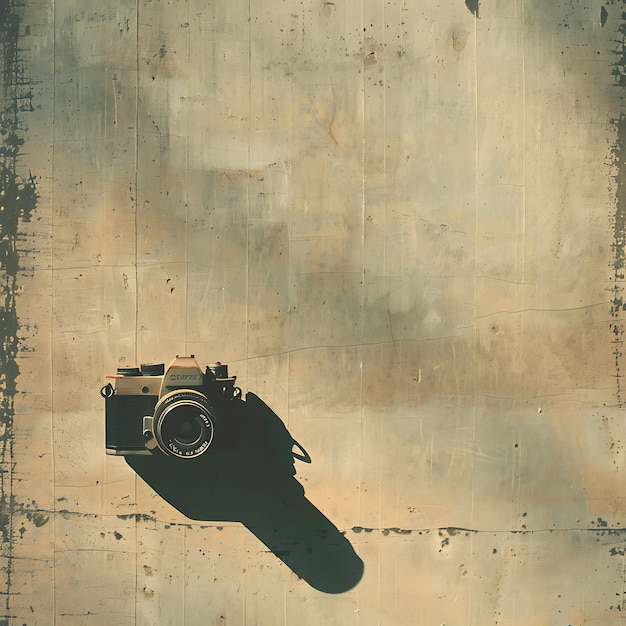 Kamera Schatten auf der Wand Vintage und nostalgisch mit einem Sepi Creative Foto von eleganten Hintergrund