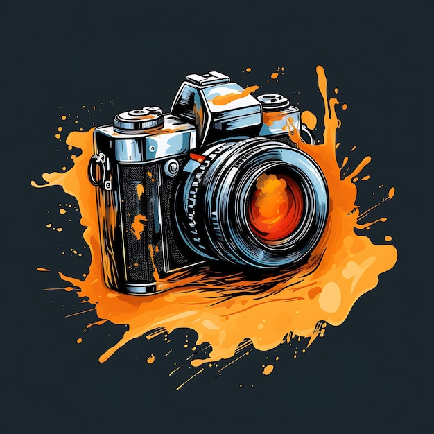 Kamera-Vektor-Illustration für T-Shirt-Design Stocker-Logo-Banner usw.