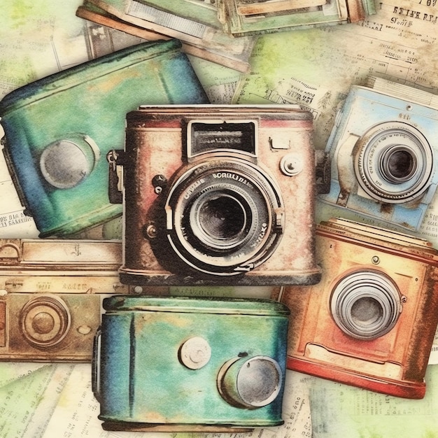Kameras altes Papier, Vintage-Digitalpapier