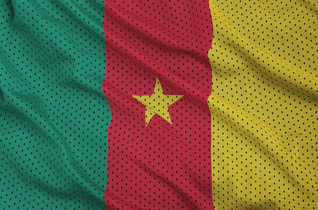 Kamerun Flagge gedruckt auf einem Polyester Nylon Sportswear Mesh Stoff