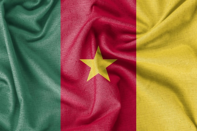 Foto kamerun landesflagge hintergrund realistischer seidenstoff