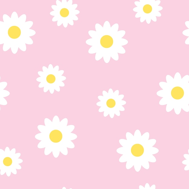 Kamille auf einem nahtlosen Muster des rosa Hintergrundes