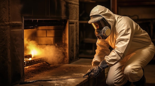 Kamin für die Aschenreinigung