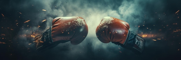 Kampfboxhandschuhe Das Konzept von Geschicklichkeit und Entschlossenheit Generative KI